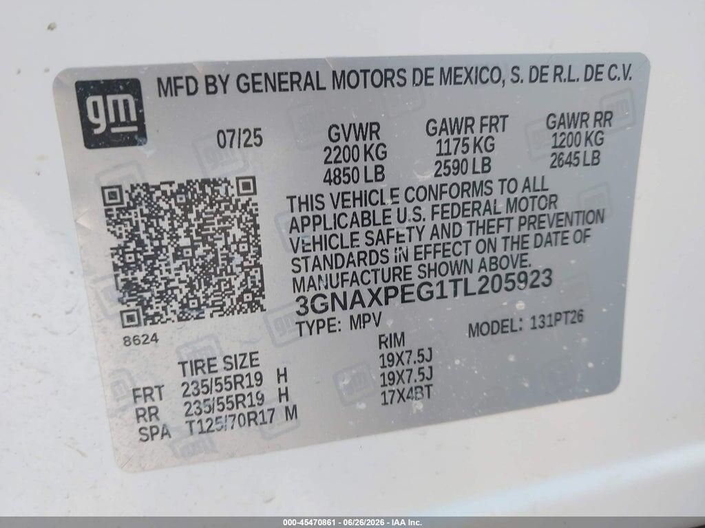 3GNAXPEG1TL205923 2026 CHEVROLET EQUINOX photo no. 9