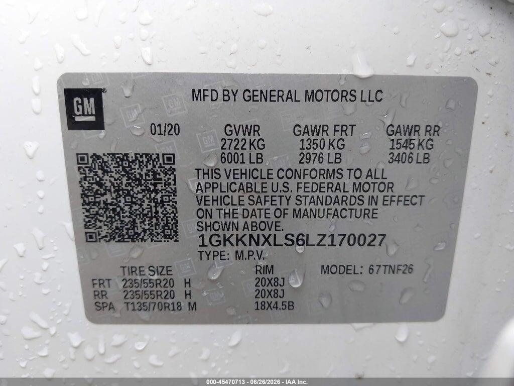 1GKKNXLS6LZ170027 2020 GMC ACADIA photo no. 9