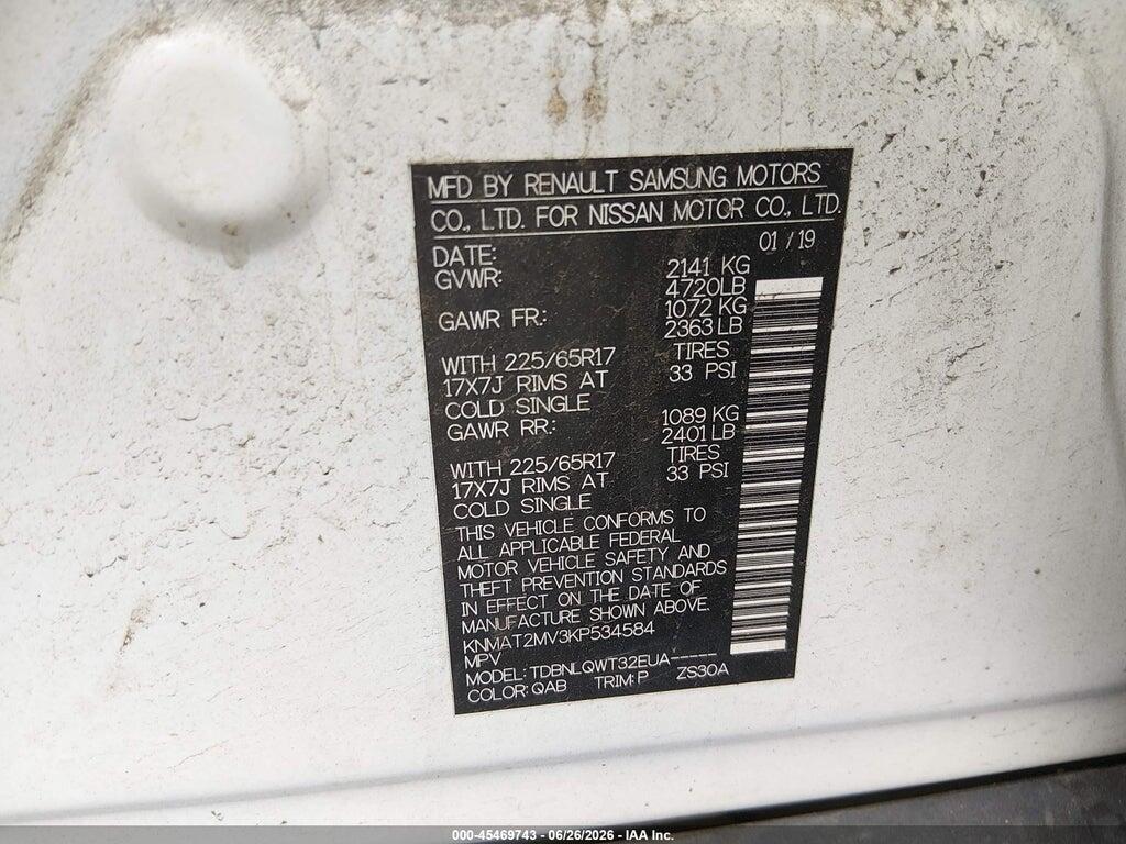 KNMAT2MV3KP534584 2019 NISSAN ROGUE photo no. 9