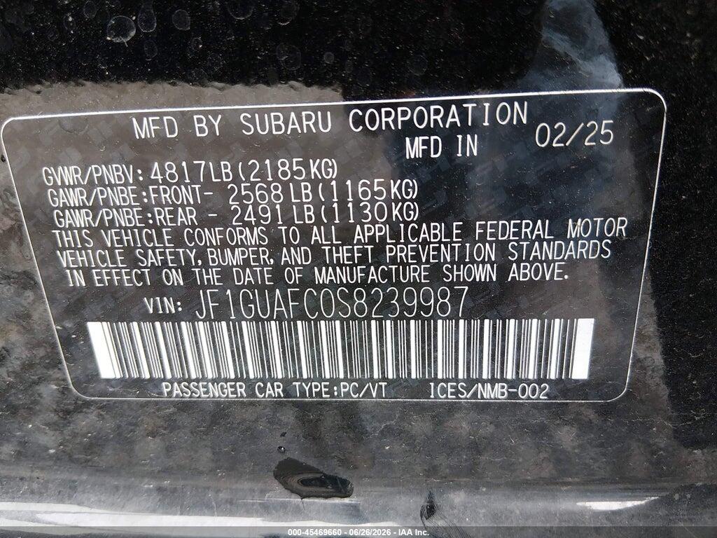 JF1GUAFC0S8239987 2025 SUBARU IMPREZA photo no. 9