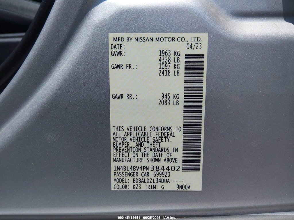 1N4BL4BV4PN384402 2023 NISSAN ALTIMA photo no. 9