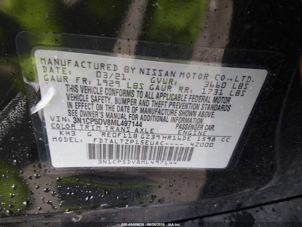 3N1CP5DV8ML497144 2021 NISSAN KICKS photo no. 9
