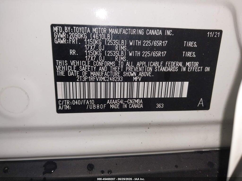 2T3P1RFVXMC248293 2021 TOYOTA RAV4 photo no. 9