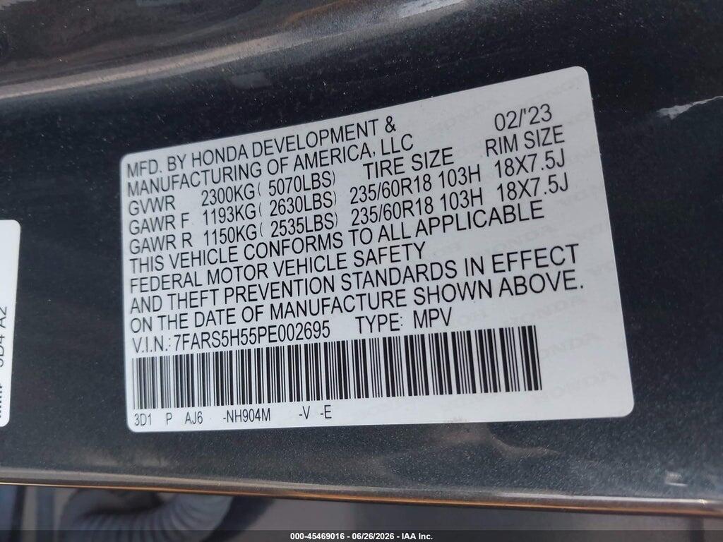 7FARS5H55PE002695 2023 HONDA CR-V HYBRID photo no. 9