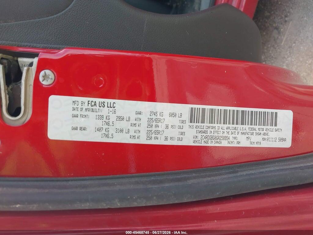 2C4RDGBG0GR258954 2016 DODGE GRAND CARAVAN photo no. 9