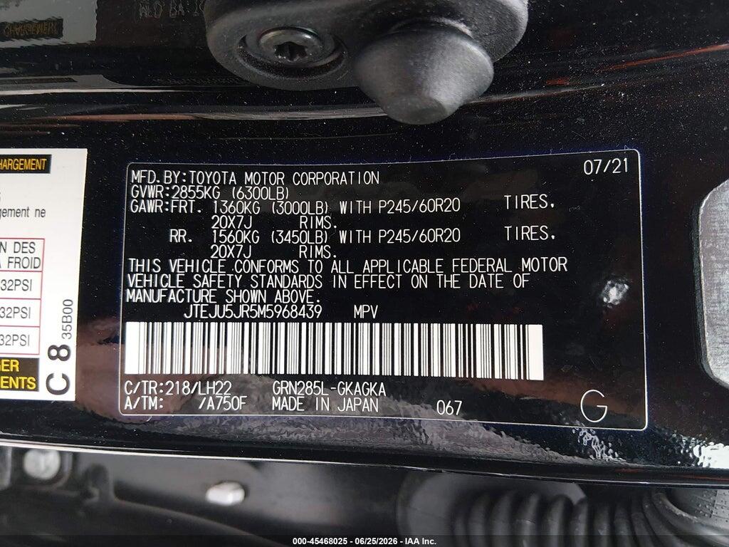 JTEJU5JR5M5968439 2021 TOYOTA 4RUNNER photo no. 9