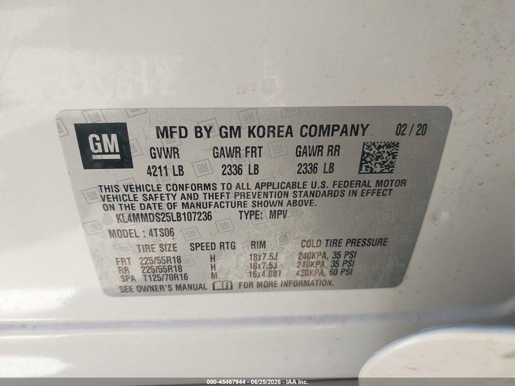 KL4MMDS25LB107236 2020 BUICK ENCORE GX photo no. 9