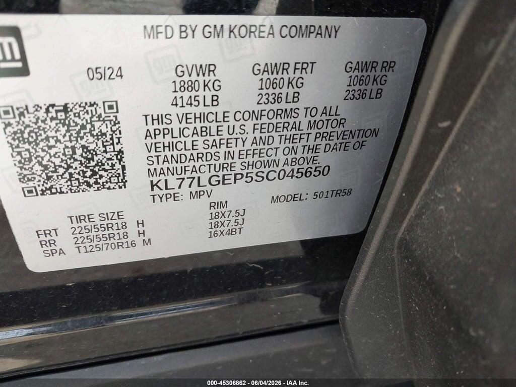 KL77LGEP5SC045650 2025 CHEVROLET TRAX photo no. 9