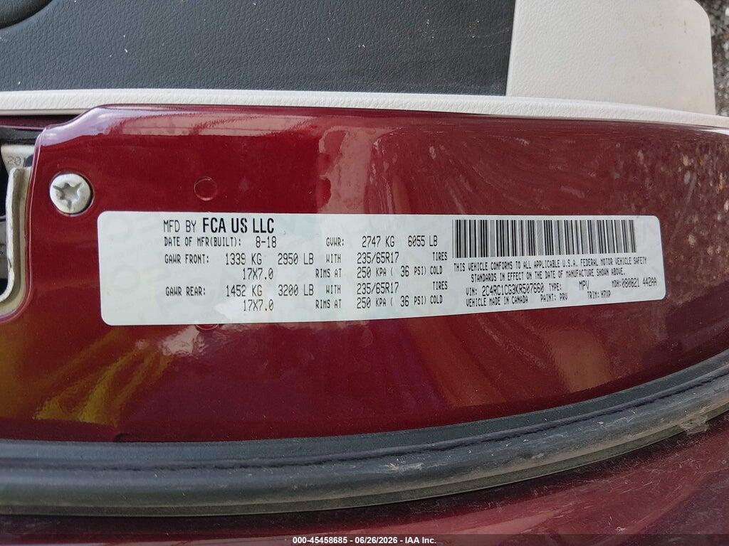 2C4RC1CG3KR507660 2019 CHRYSLER PACIFICA photo no. 9