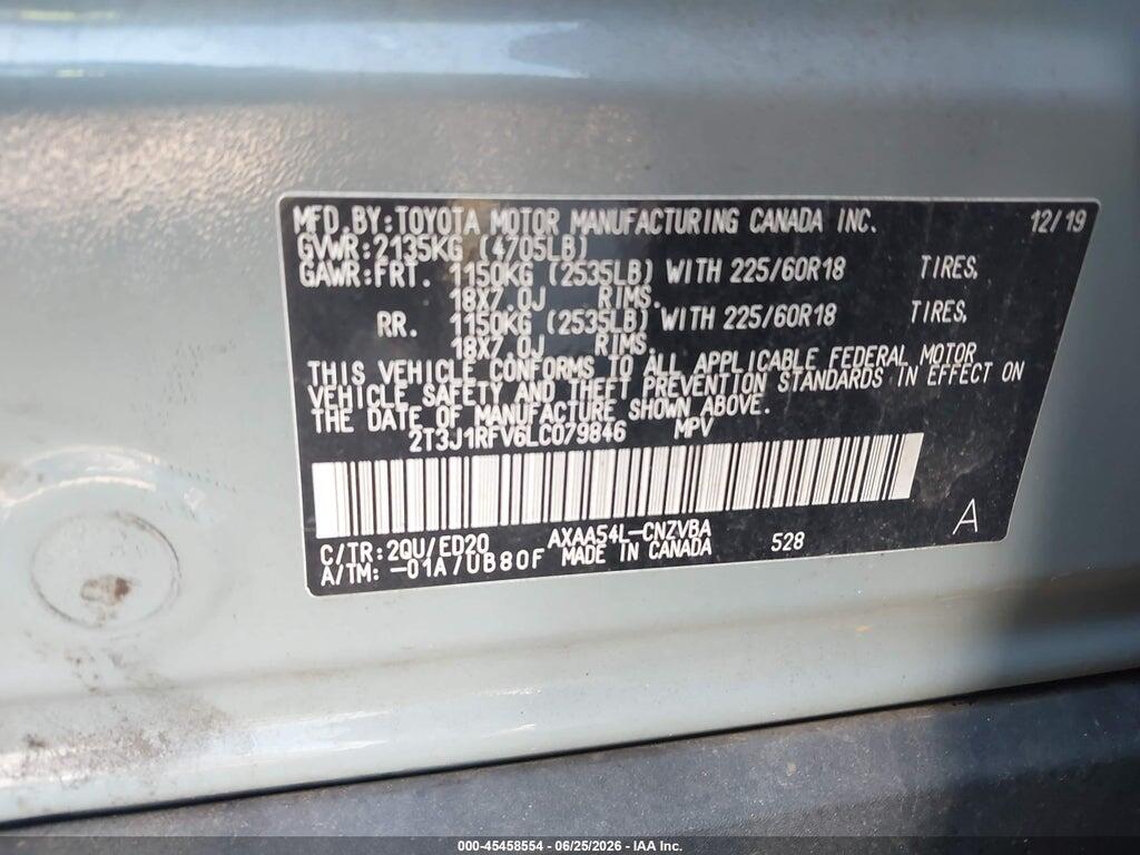 2T3J1RFV6LC079846 2020 TOYOTA RAV4 photo no. 9