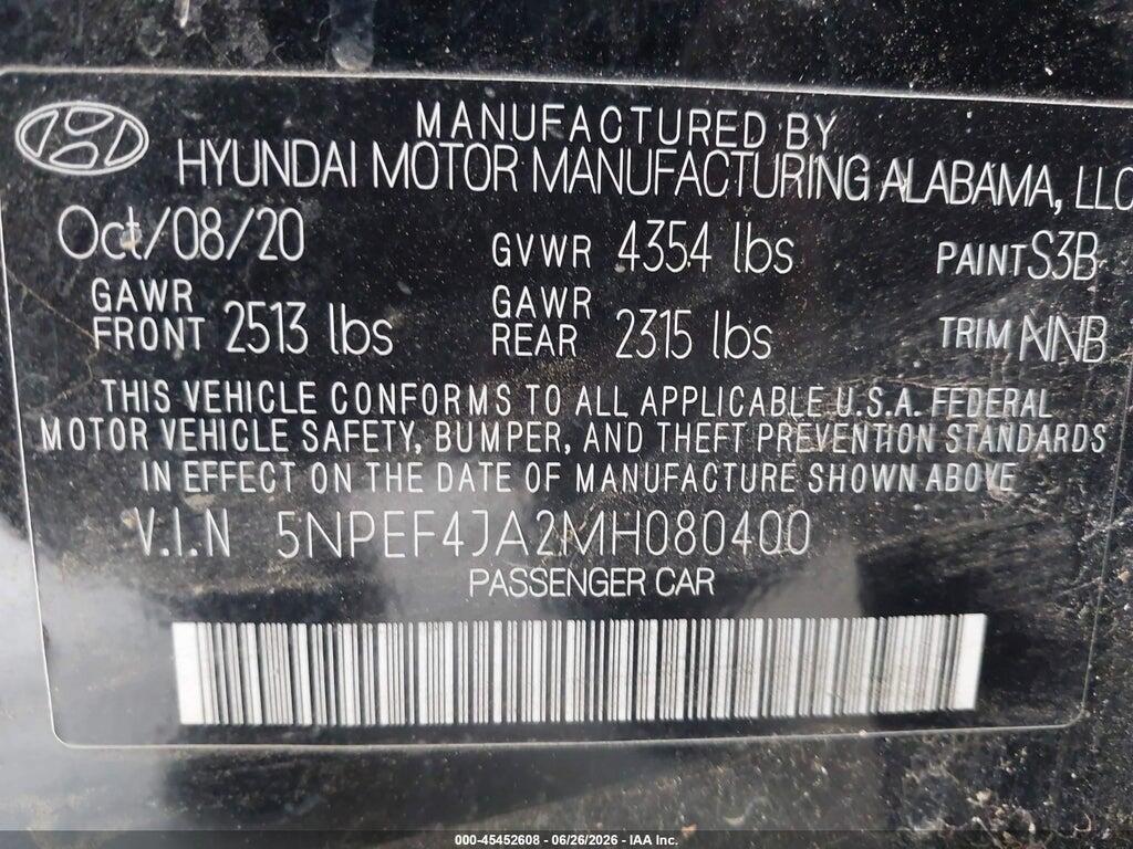 5NPEF4JA2MH080400 2021 HYUNDAI SONATA photo no. 9