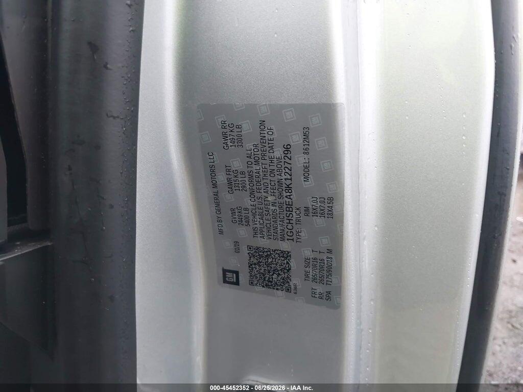 1GCHSBEA8K1227296 2019 CHEVROLET COLORADO photo no. 9