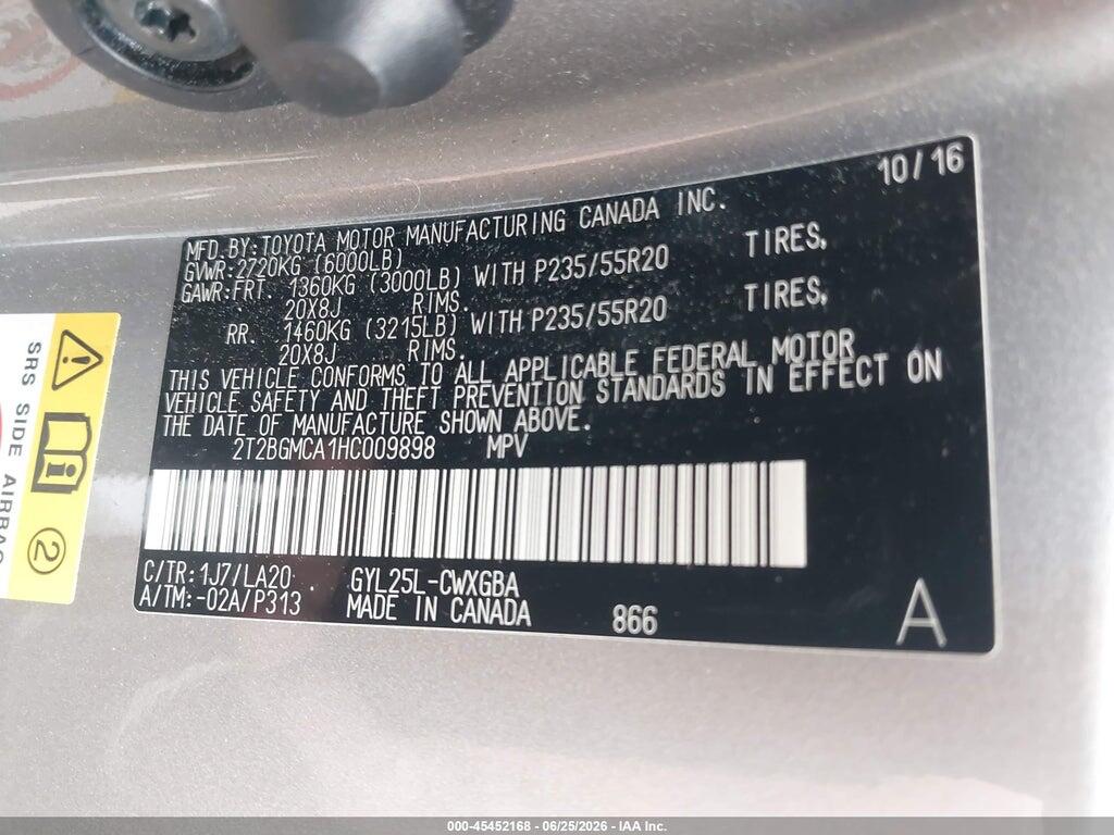 2T2BGMCA1HC009898 2017 LEXUS RX 450H photo no. 9