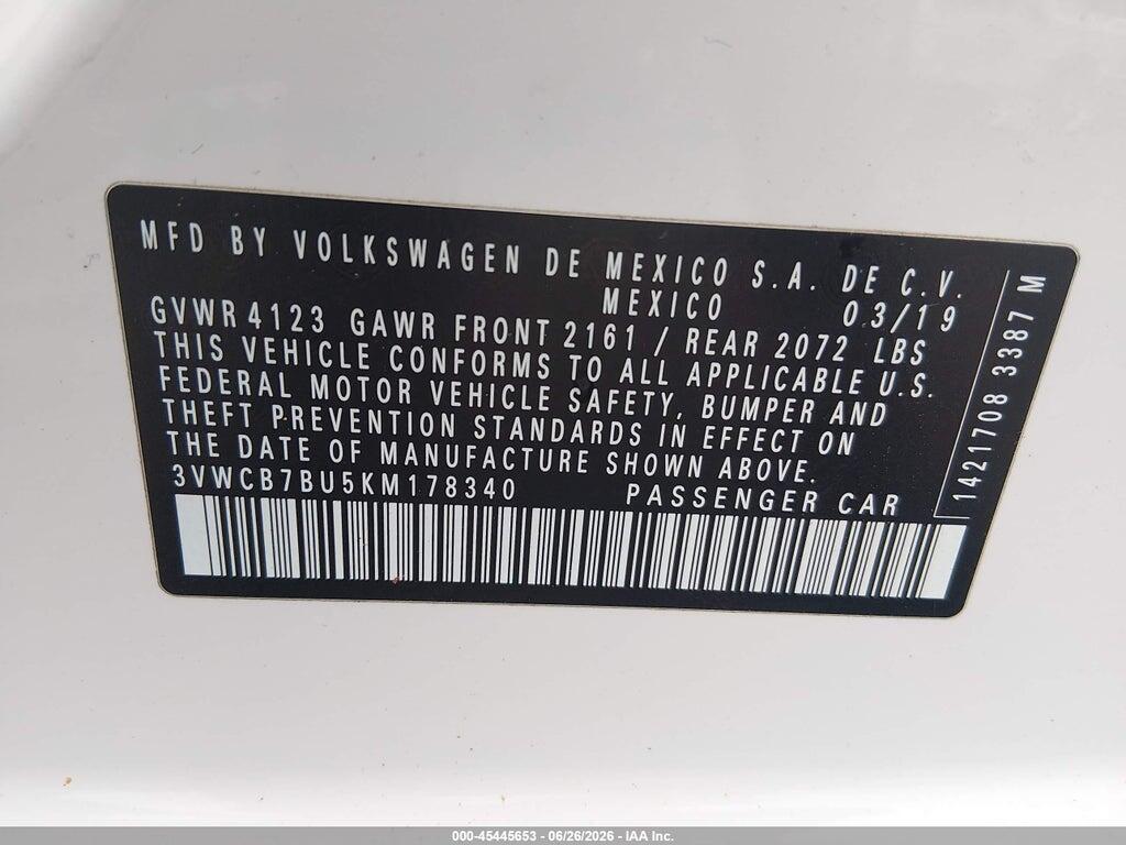 3VWCB7BU5KM178340 2019 VOLKSWAGEN JETTA photo no. 9