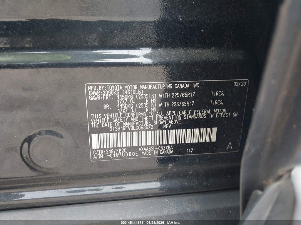 2T3H1RFV9LC063672 2020 TOYOTA RAV4 photo no. 9