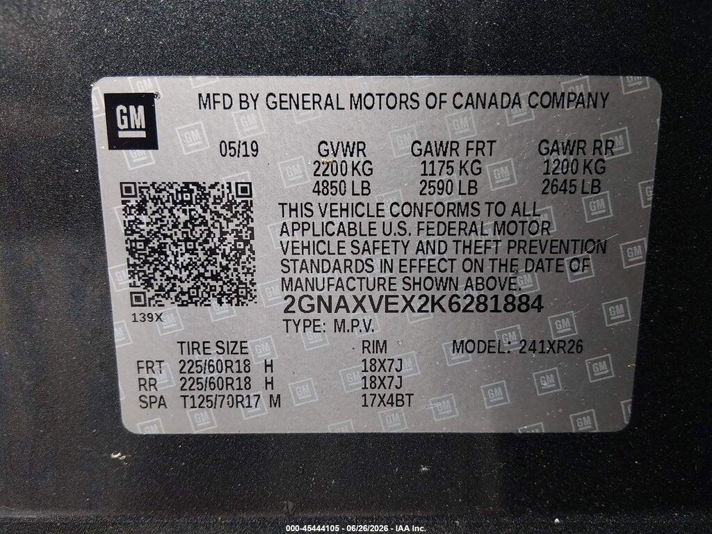 2GNAXVEX2K6281884 2019 CHEVROLET EQUINOX photo no. 9