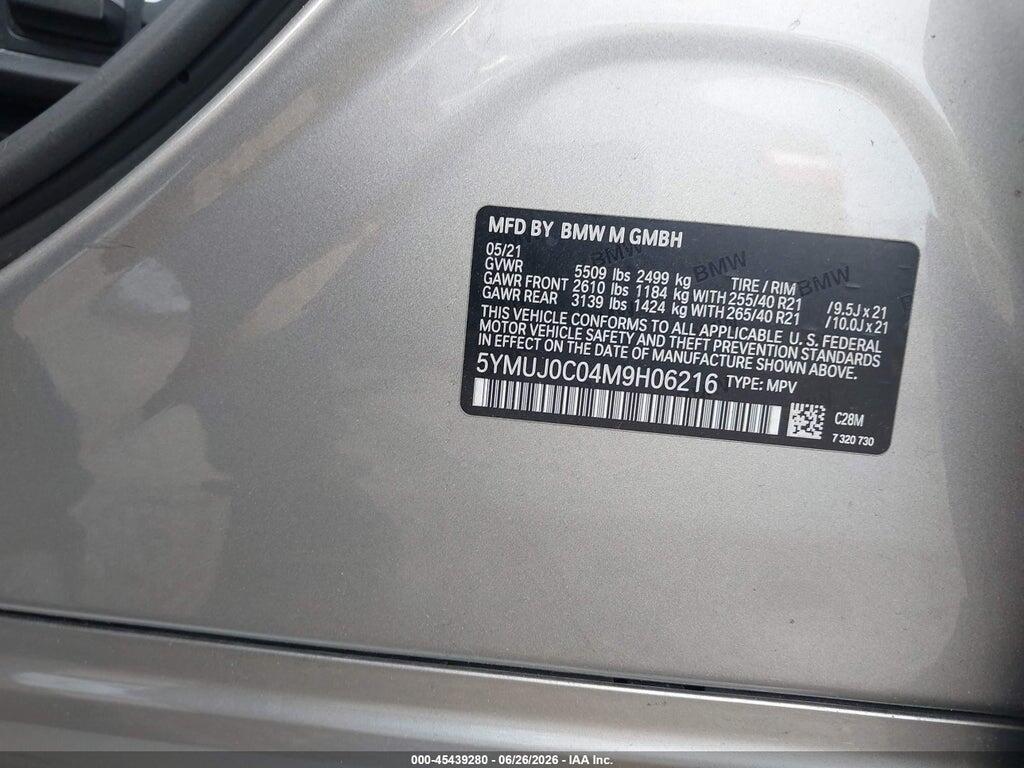 5YMUJ0C04M9H06216 2021 BMW X4 M photo no. 9