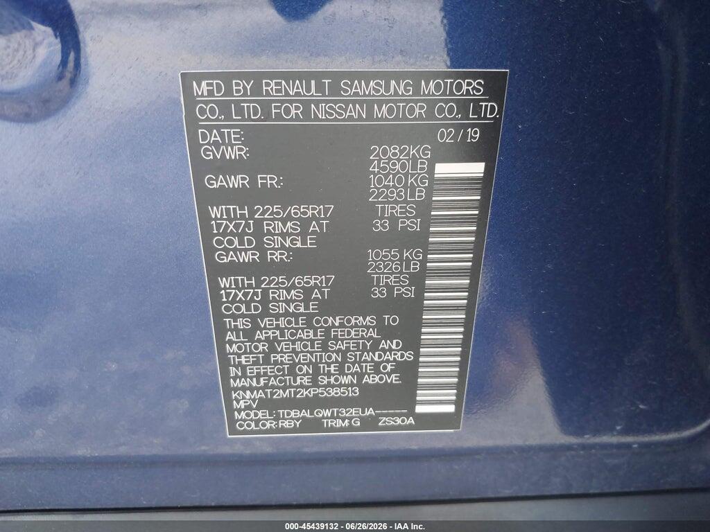 KNMAT2MT2KP538513 2019 NISSAN ROGUE photo no. 9