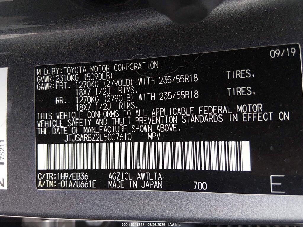 JTJSARBZ2L5007610 2020 LEXUS NX 300 photo no. 9