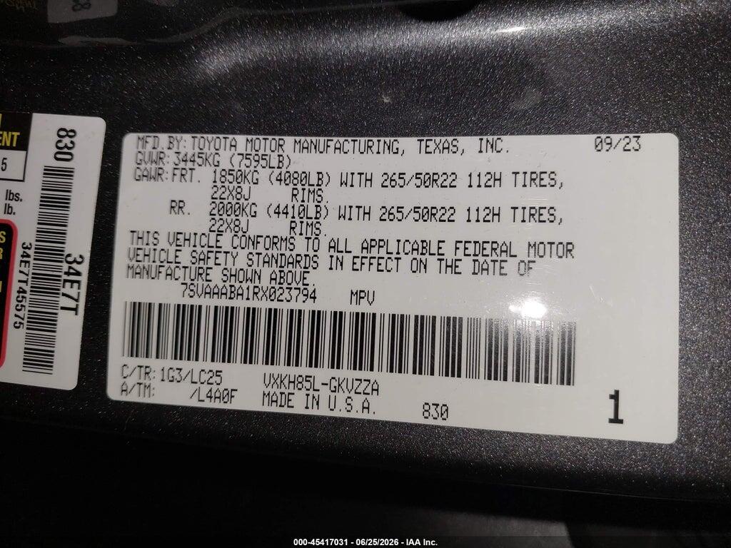 7SVAAABA1RX023794 2024 TOYOTA SEQUOIA photo no. 9