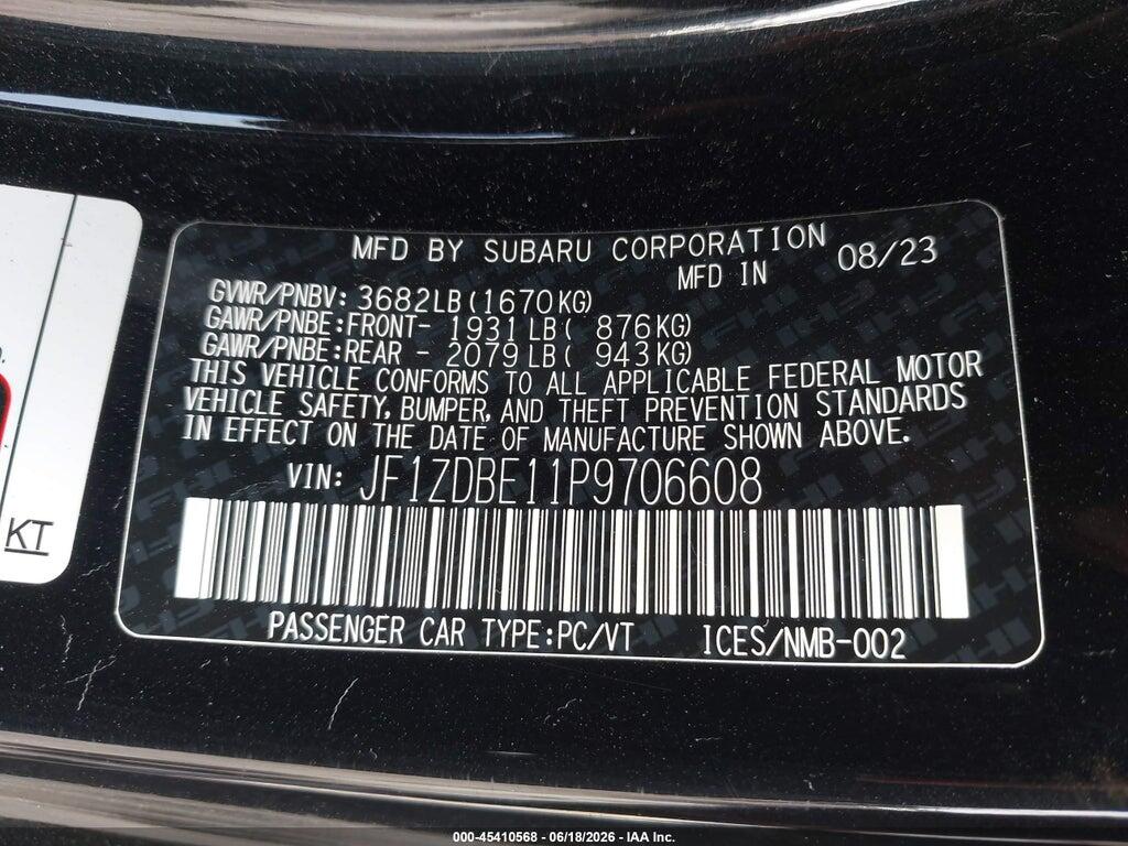 JF1ZDBE11P9706608 2023 SUBARU BRZ photo no. 9
