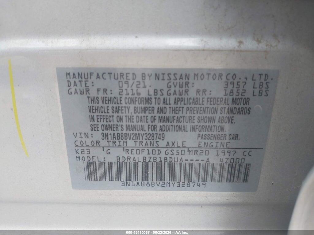 3N1AB8BV2MY328749 2021 NISSAN SENTRA photo no. 9