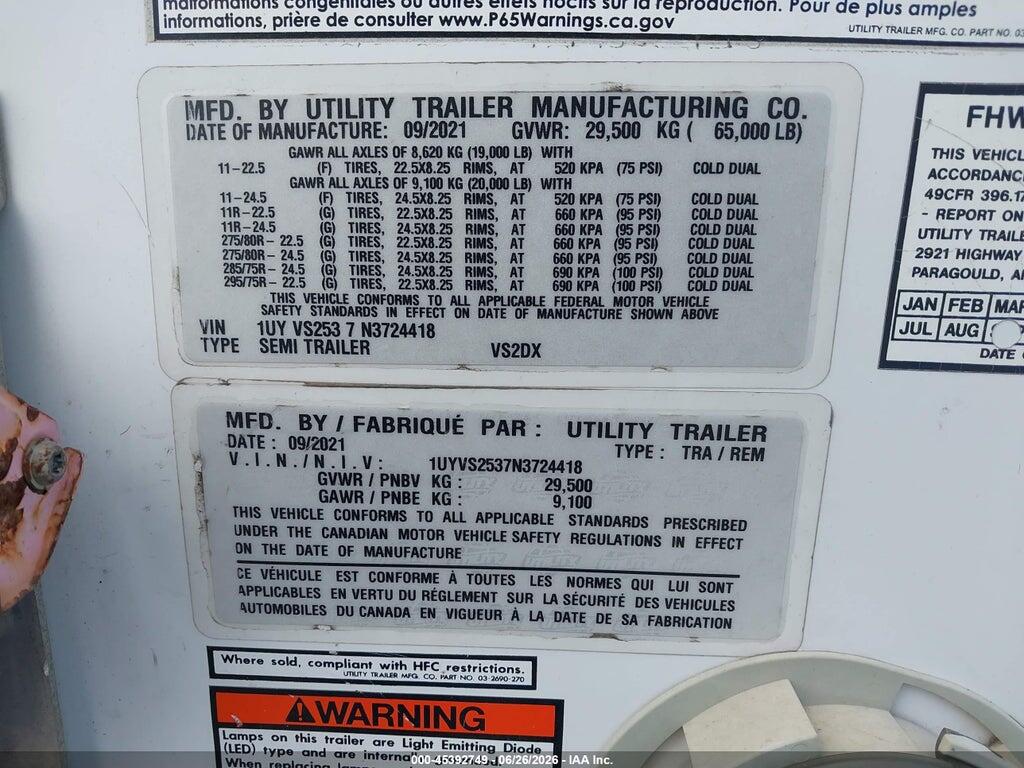 1UYVS2537N3724418 2022 UTILITY TRAILER MFG UNKNOWN photo no. 9