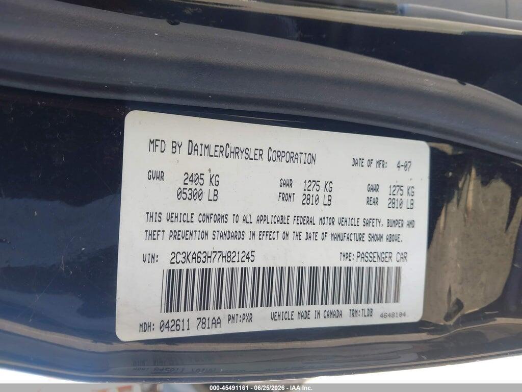 2C3KA63H77H821245 2007 CHRYSLER 300C photo no. 9
