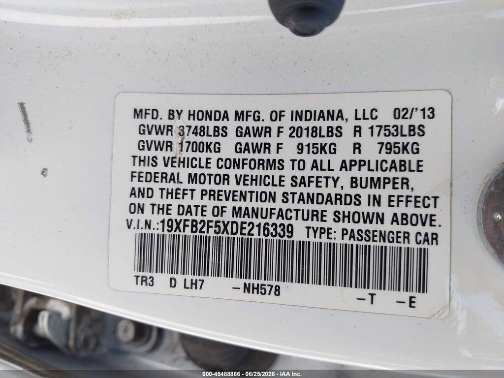 19XFB2F5XDE216339 2013 HONDA CIVIC photo no. 9