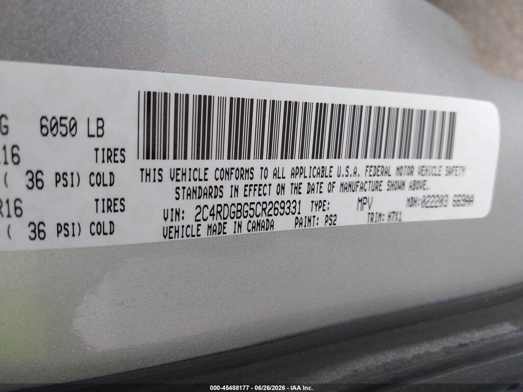 2C4RDGBG5CR269331 2012 DODGE GRAND CARAVAN photo no. 9