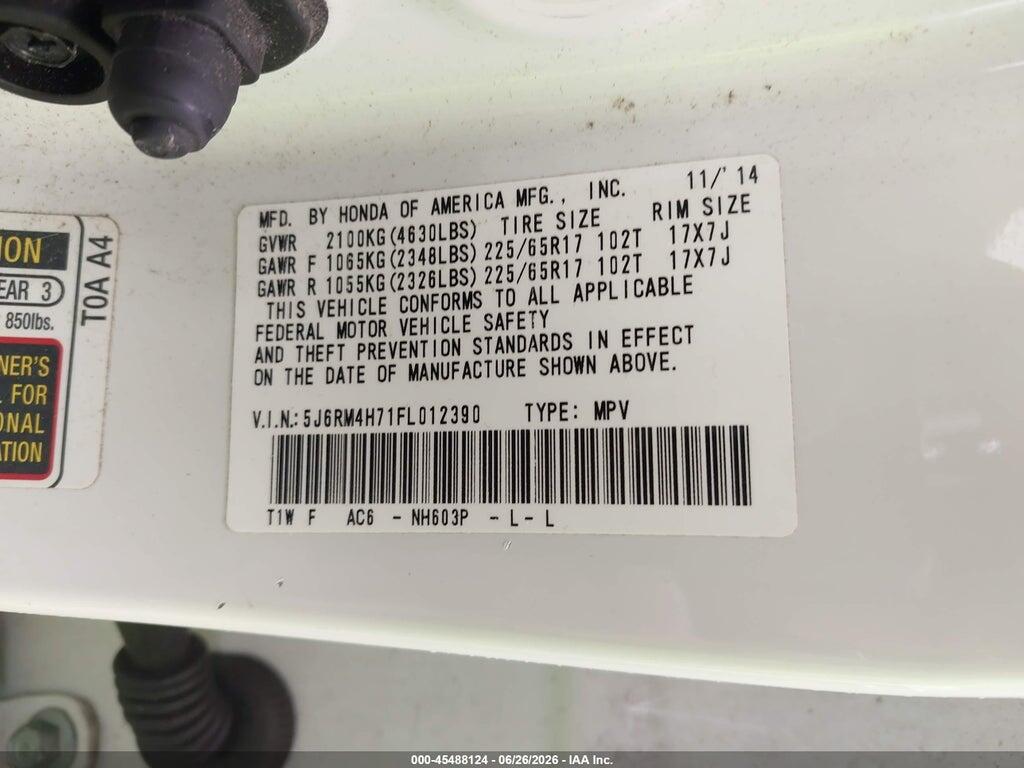 5J6RM4H71FL012390 2015 HONDA CR-V photo no. 9