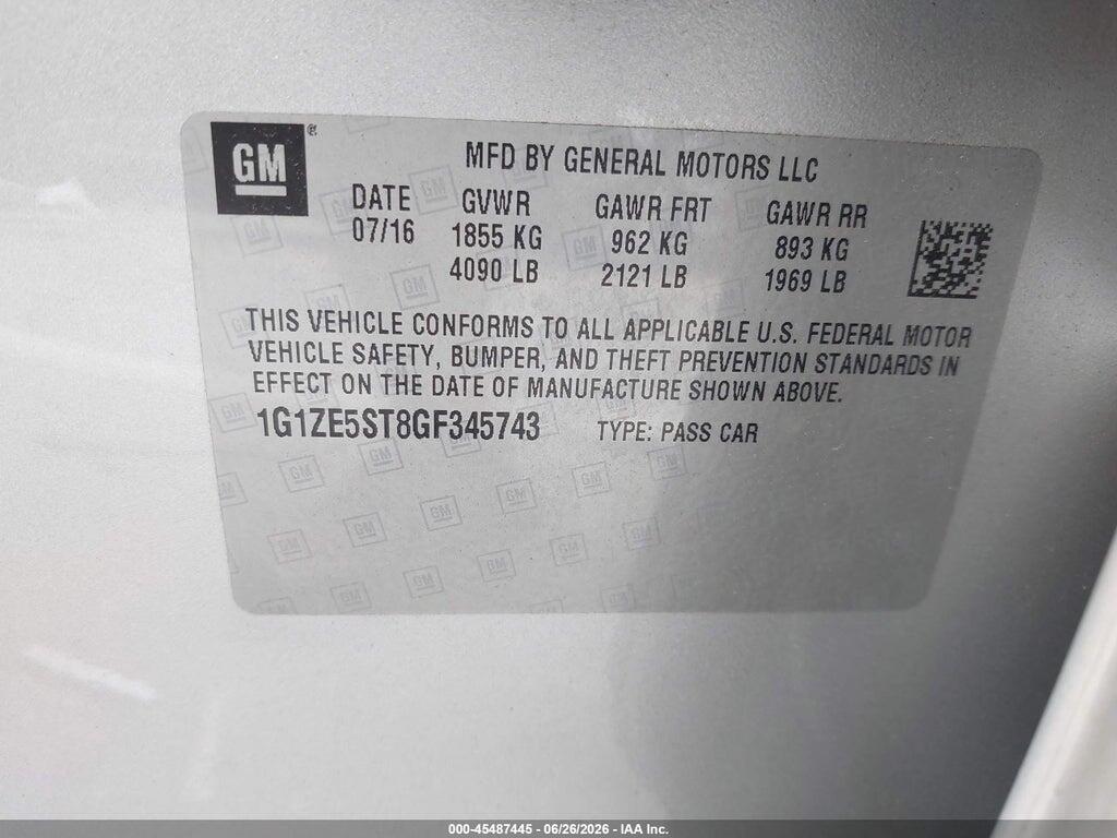 1G1ZE5ST8GF345743 2016 CHEVROLET MALIBU photo no. 9