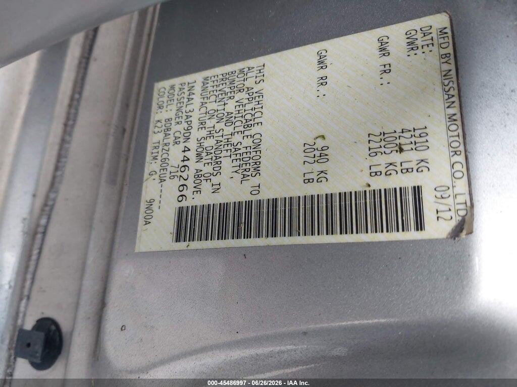 1N4AL3AP9DN446266 2013 NISSAN ALTIMA photo no. 9