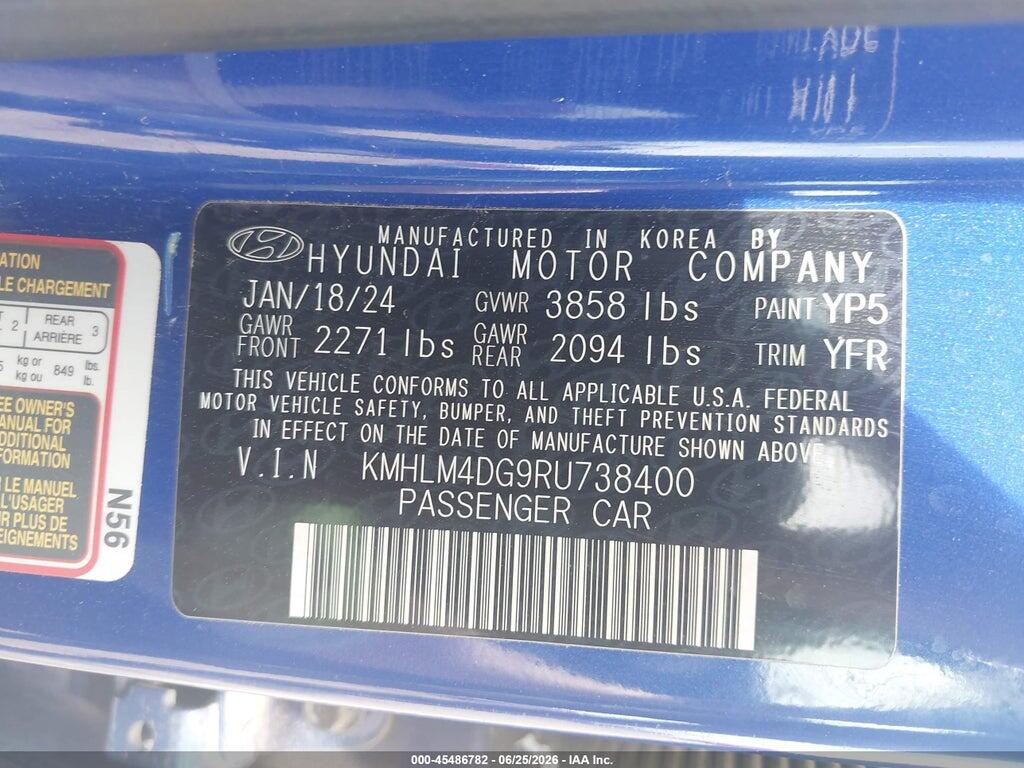 KMHLM4DG9RU738400 2024 HYUNDAI ELANTRA photo no. 9