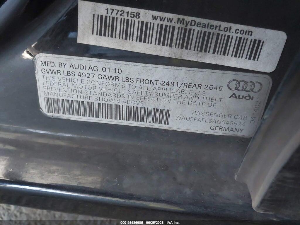 WAUFFAFL6AN045574 2010 AUDI A4 photo no. 9