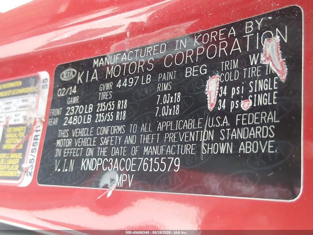 KNDPC3AC0E7615579 2014 KIA SPORTAGE photo no. 9
