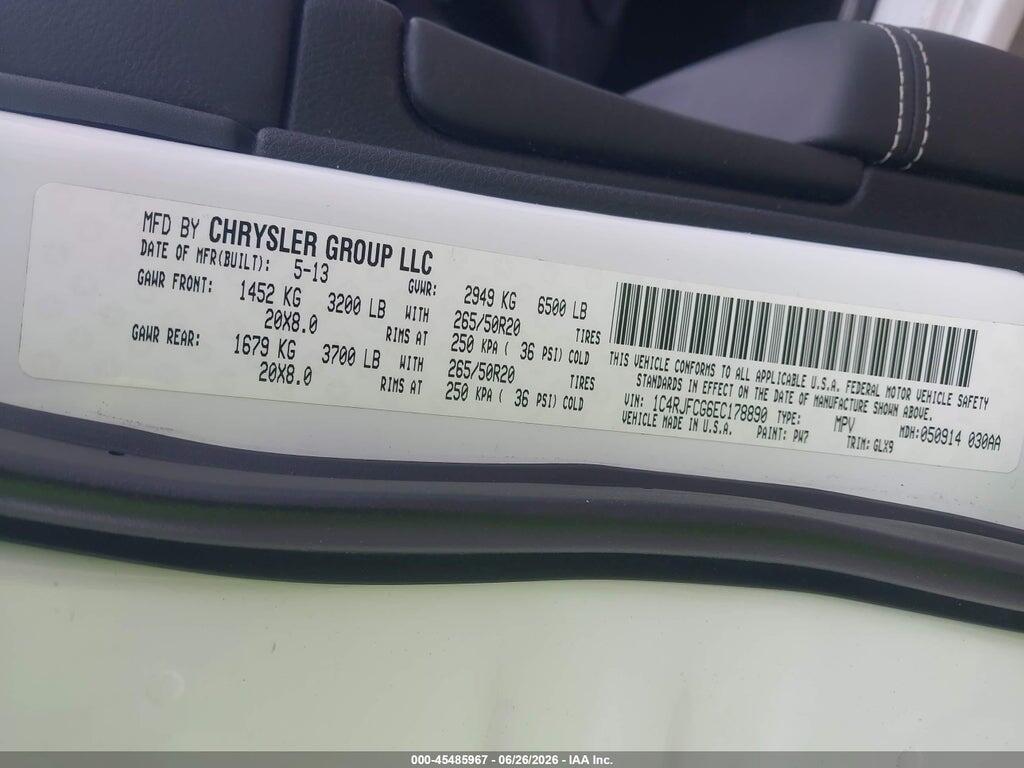 1C4RJFCG6EC178890 2014 JEEP GRAND CHEROKEE photo no. 9