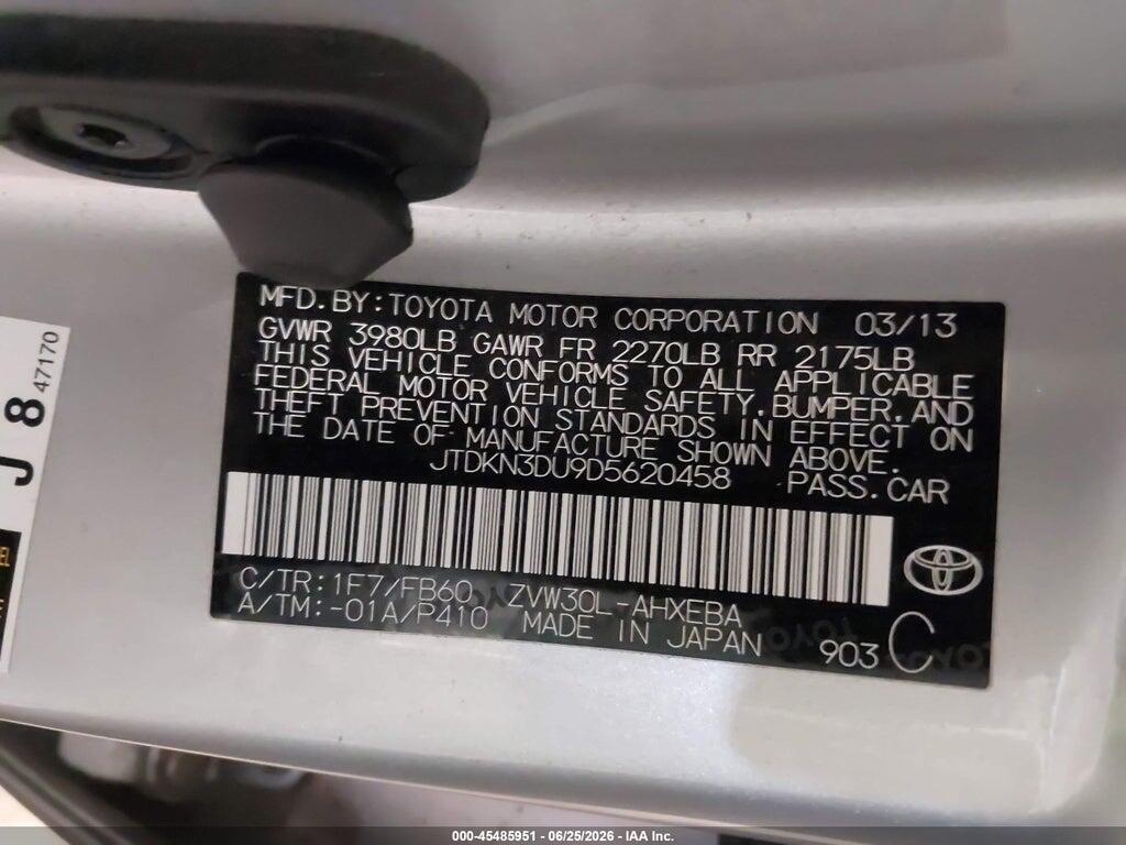 JTDKN3DU9D5620458 2013 TOYOTA PRIUS photo no. 9