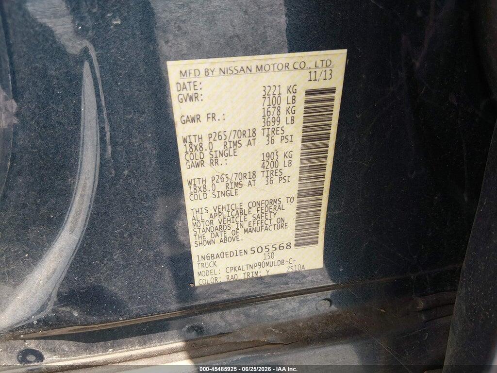 1N6BA0ED1EN505568 2014 NISSAN TITAN photo no. 9