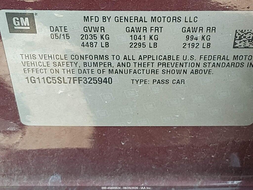 1G11C5SL7FF325940 2015 CHEVROLET MALIBU photo no. 9