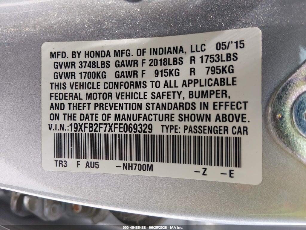19XFB2F7XFE069329 2015 HONDA CIVIC photo no. 9