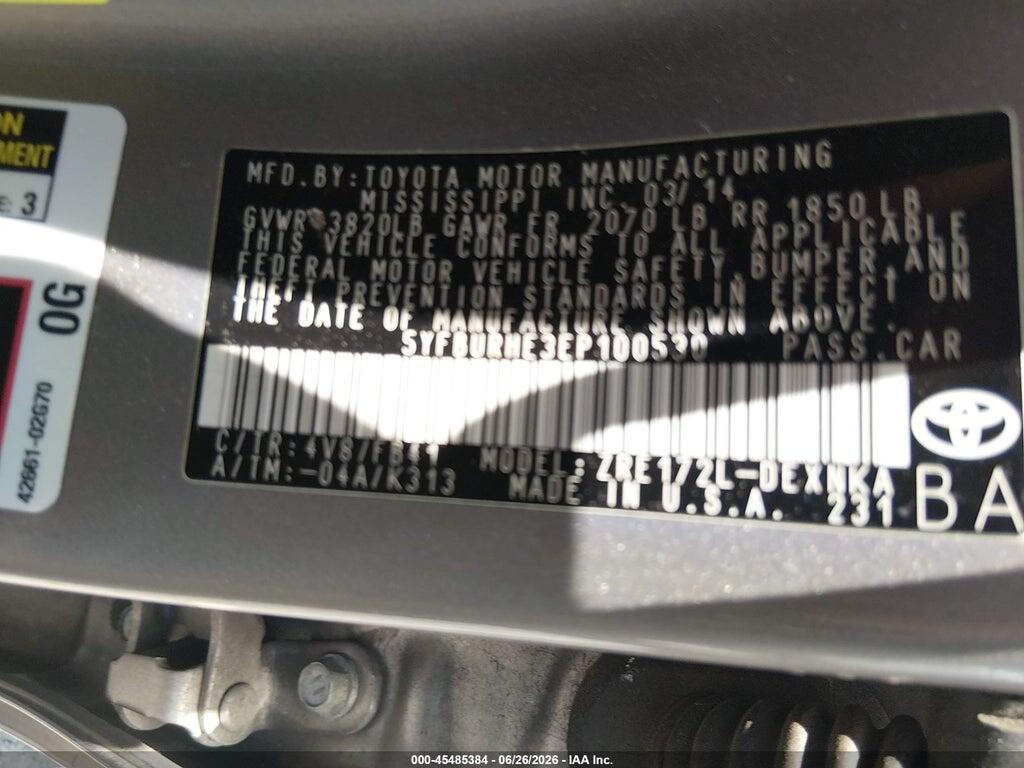 5YFBURHE3EP100530 2014 TOYOTA COROLLA photo no. 9