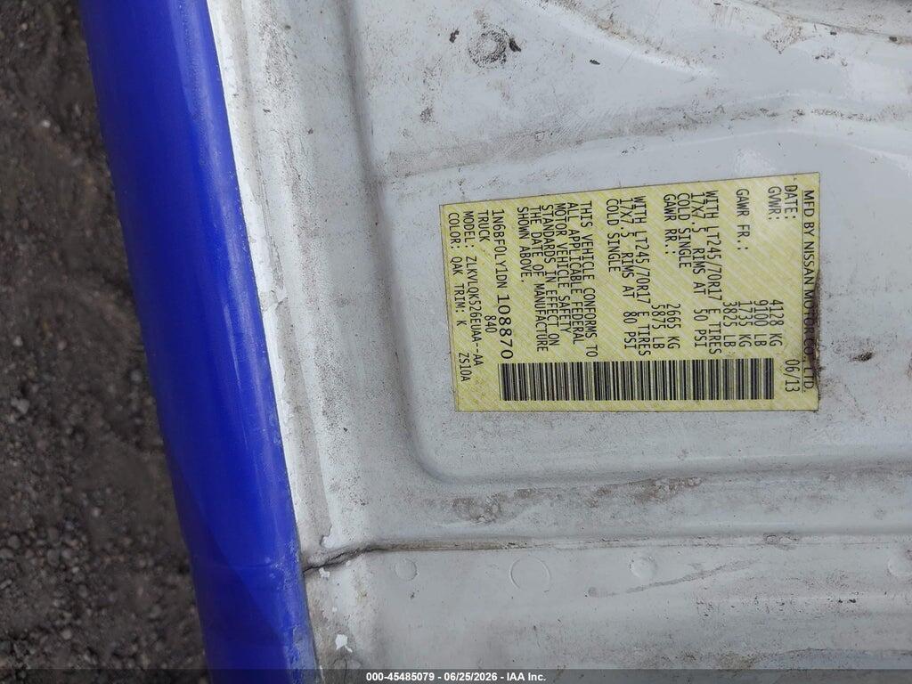 1N6BF0LY1DN108870 2013 NISSAN NV CARGO NV2500 HD photo no. 9