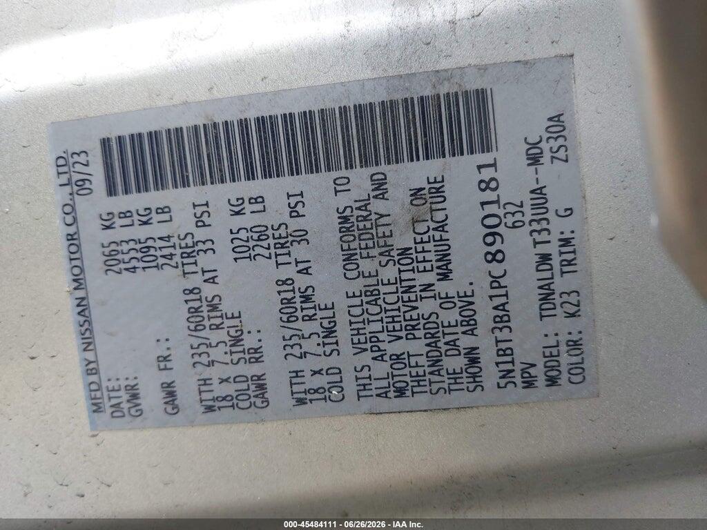 5N1BT3BA1PC890181 2023 NISSAN ROGUE photo no. 9