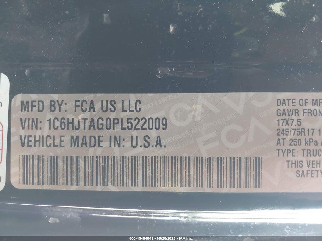 1C6HJTAG0PL522009 2023 JEEP GLADIATOR photo no. 9