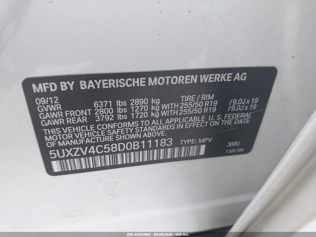 5UXZV4C58D0B11183 2013 BMW X5 photo no. 9