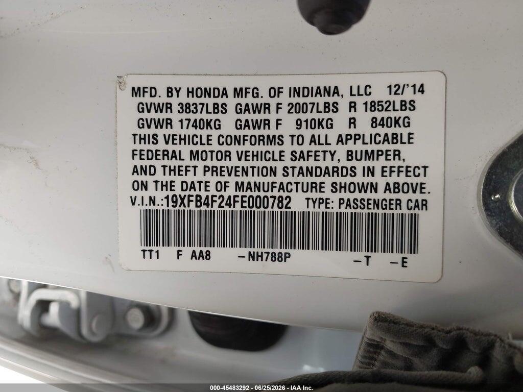 19XFB4F24FE000782 2015 HONDA CIVIC HYBRID photo no. 9