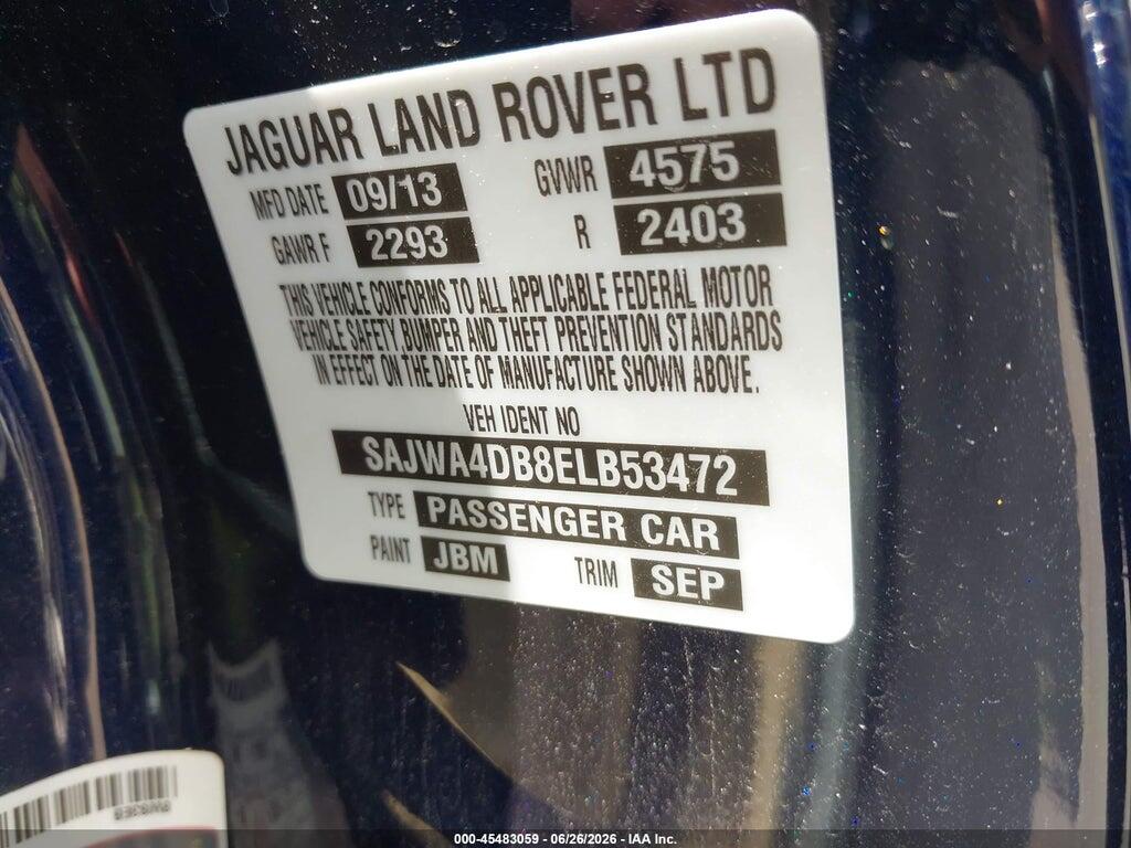 SAJWA4DB8ELB53472 2014 JAGUAR XK photo no. 9