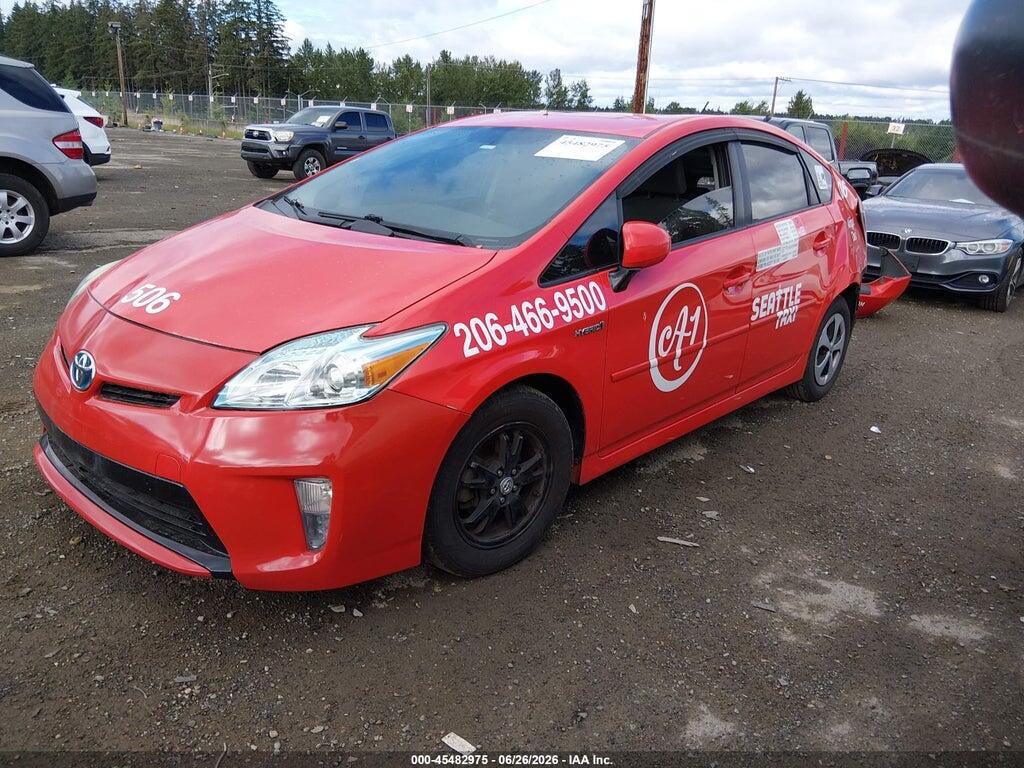 JTDKN3DUXE0358481 2014 TOYOTA PRIUS photo no. 2