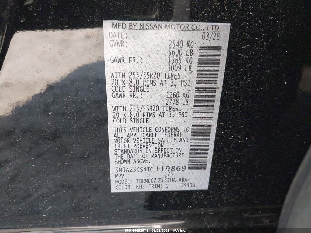 5N1AZ3CS4TC119869 2026 NISSAN MURANO photo no. 9
